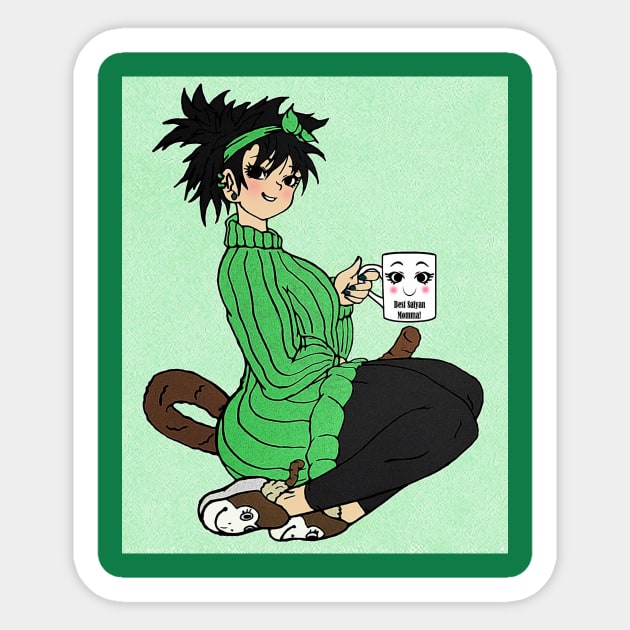 Best Saiyan Mamma Green Sticker by TeeJay93